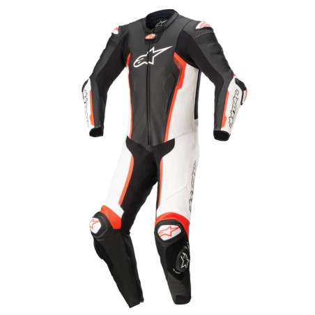 Alpinestar MISSILE V2 1-PIECE LEATHER SUIT Red Fluo Size 52