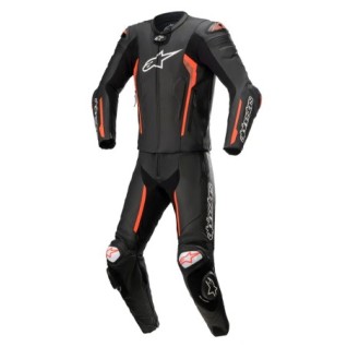 Alpinestar MISSILE V2 2-PIECE LEATHER SUIT Black Red Fluo Size 48