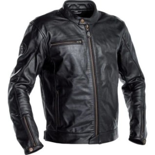 Regular leather jacket black Size 52