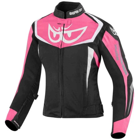 Berik Bad Eye Waterproof Ladies Motorcycle Textile Jacket Pink Size 38