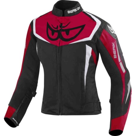 Berik Bad Eye Waterproof Ladies Motorcycle Textile Jacket Red Size 40