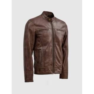 Brown Leather Waxed Jacket In Stock XS-4XL