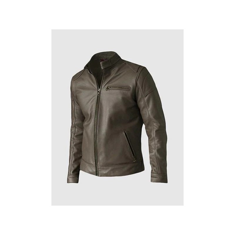 Elegant Unique Brown Leather Jacket In Stock XS-4XL