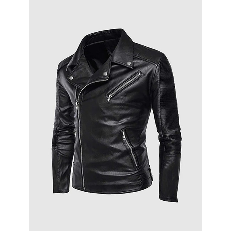 Retro Leather Motorcycle Jacket In Stock XS-4XL