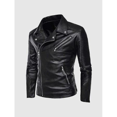 Retro Leather Motorcycle Jacket In Stock XS-4XL