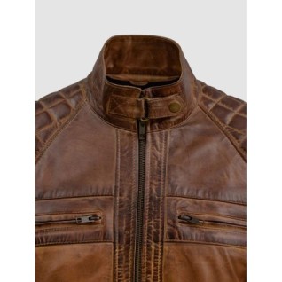 Tan Brown Waxed Leather Jacket In Stock XS-4XL