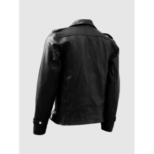 Zipper Black Leather Jacket In Stock XS-4XL