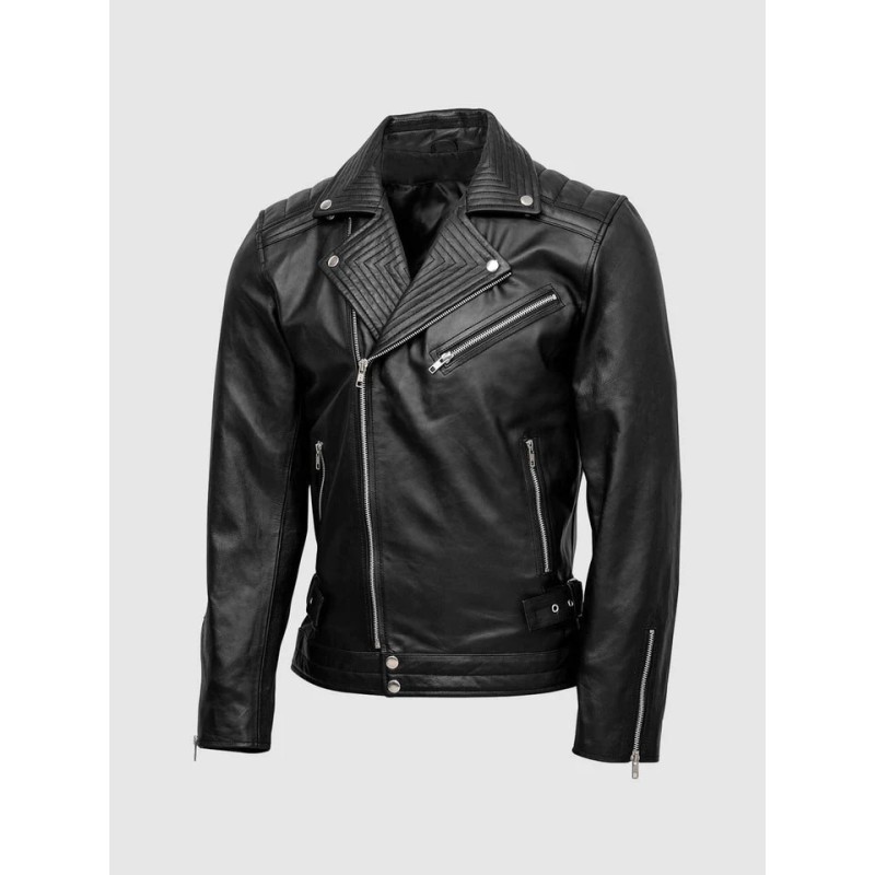 Quilted Biker Leather Jacket In Stock XS-4XL