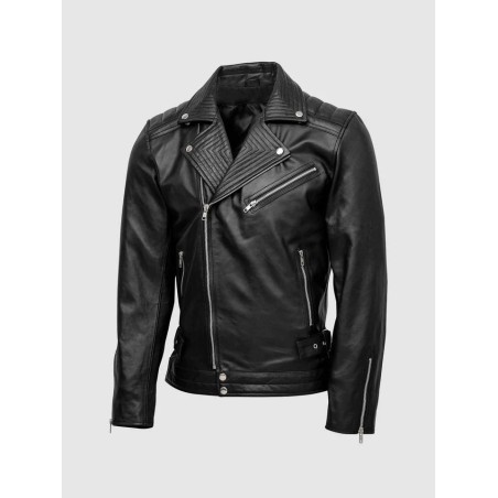 Quilted Biker Leather Jacket In Stock XS-4XL