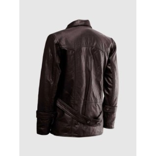 Brown Leather Reefer Jacket In Stock XS-4XL