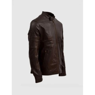 Brown Sheep Leather Biker Jacket In Stock XS-4XL