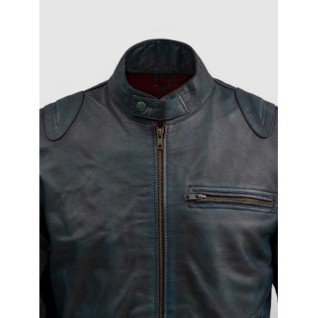 Blue Waxed Jacket With Red Shade In Stock XS-4XL