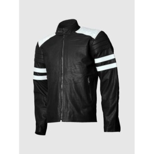 Black White Leather Jacket In Stock XS-4XL