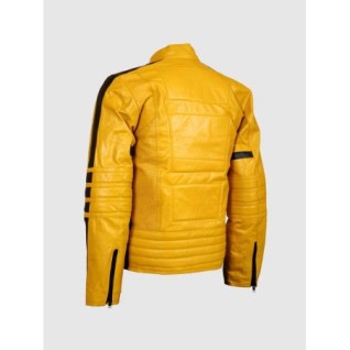 Yellow Motorcycle Leather Jacket In Stock XS-4XL