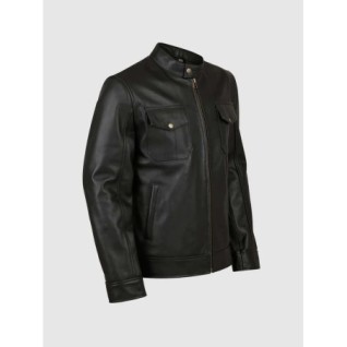 4 Pocket Black Leather Jacket In Stock XS-4XL