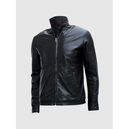 Black Biker Leather Jacket In Stock XS-4XL