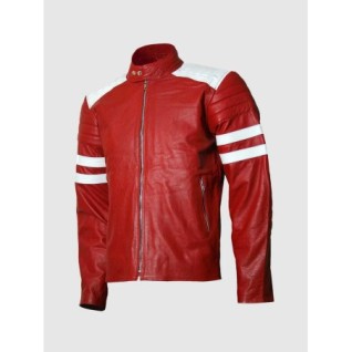 Red White Leather Jacket In Stock XS-4XL