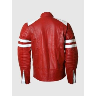 Red White Leather Jacket In Stock XS-4XL