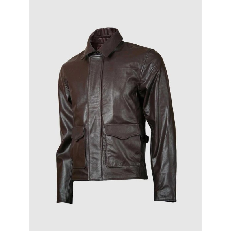 Brown Leather Biker Jacket In Stock XS-4XL