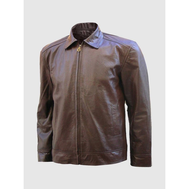 Brown Biker Leather Jacket In Stock XS-4XL