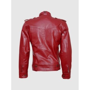 Top-Grade Men's Burgundy Leather Jacket In Stock XS-4XL