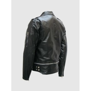 Pointed Collar Men's Black Fashion Leather Jacket In Stock XS-4XL