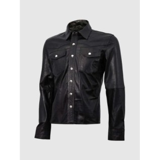 Summer Jacket - Leather Shirt In Black In Stock XS-4XL