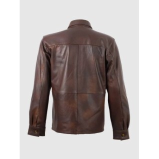 Summer Jacket - Brown Leather Shirt In Stock XS-4XL