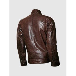 Classic Distressed Men's Brown Leather Motorcycle Jacket In Stock XS-4XL