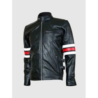 Deluxe Black Leather Men's Motorcycle Jacket In Stock XS-4XL