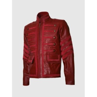 Military Look Men Maroon Leather Jacket In Stock XS-4XL