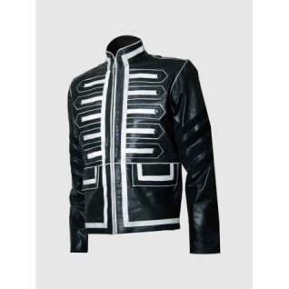 Military Men Black And White Leather Jacket In Stock XS-4XL