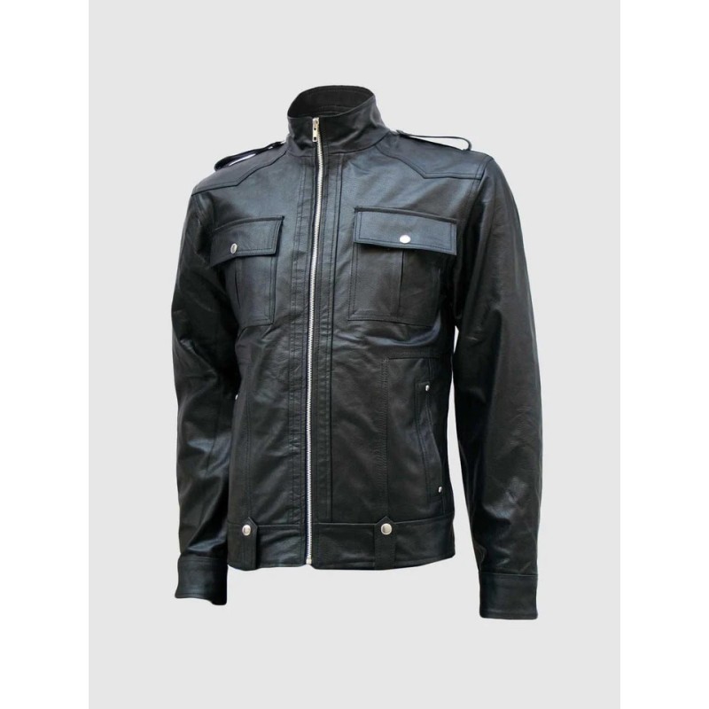 Biker Black Men's Designer Leather Jacket In Stock XS-4XL