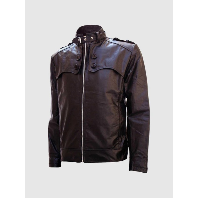 Men's Versatile Brown Biker Leather Jacket In Stock XS-4XL