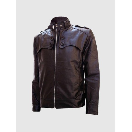 Men's Versatile Brown Biker Leather Jacket In Stock XS-4XL