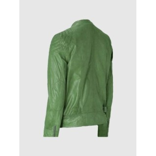 Designers Green Leather Biker Jacket Men's In Stock XS-4XL