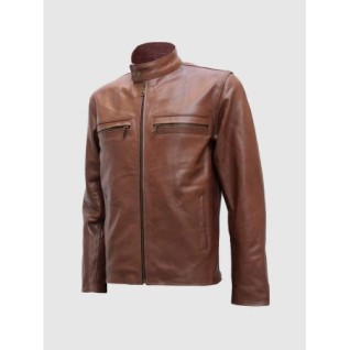 Men's Elegant Brown Fashion Leather Jacket In Stock XS-4XL