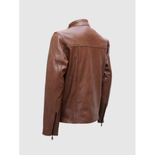 Men's Elegant Brown Fashion Leather Jacket In Stock XS-4XL