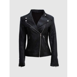 Black Leather Moto Jacket In Stock XS-XL