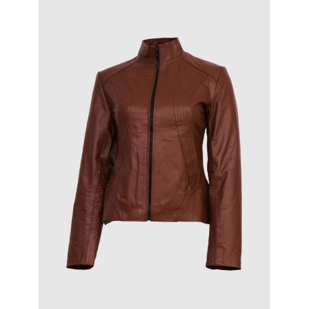 Tan Brown Leather Jacket In Stock XS-XL