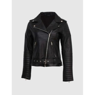 Leather Padded Biker JacketBlack In Stock XS-XL