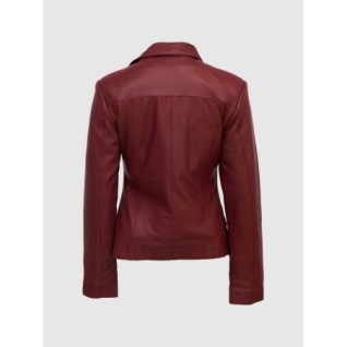 Maroon Leather Biker Jacket Black In Stock XS-XL