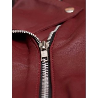 Maroon Leather Biker Jacket Black In Stock XS-XL