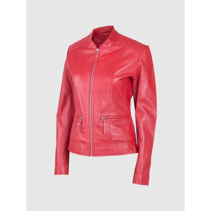 Classic Sheep Biker Jacket Red In Stock XS-XL