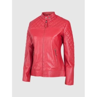 Cafe Racer Leather Jacket Red In Stock XS-XL