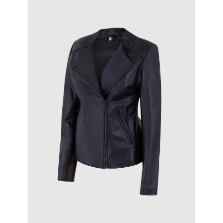 Female Biker Jacket Black In Stock XS-XL