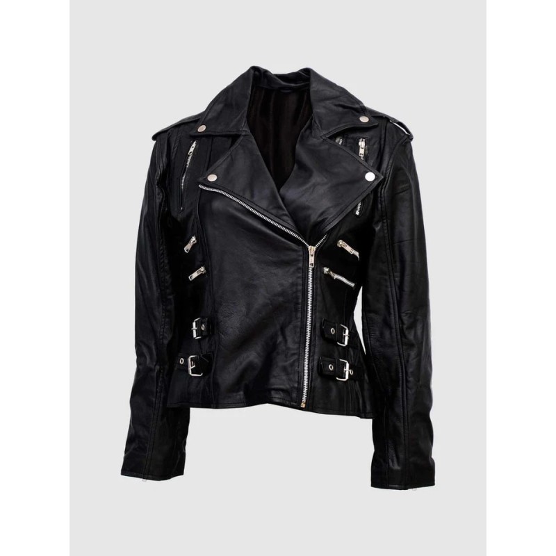 Black Biker Jacket In Stock XS-XL