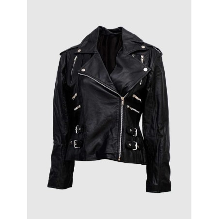 Black Biker Jacket In Stock XS-XL