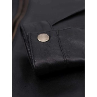 Women Black Leather Motorcycle Jacket In Stock XS-XL