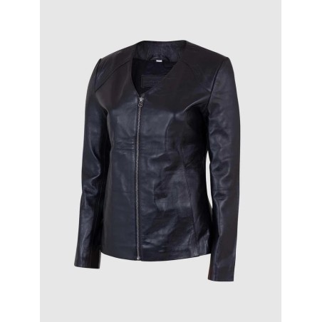 Women Leather Biker Jacket Black In Stock XS-XL